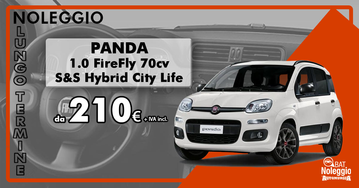 NLT - Fiat Panda Hybrid tua sa 210€ al mese